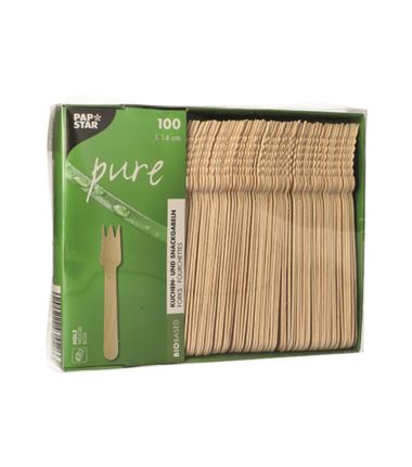 Widelczyki drewniane 14 cm do ciasta i przekąsek 100szt