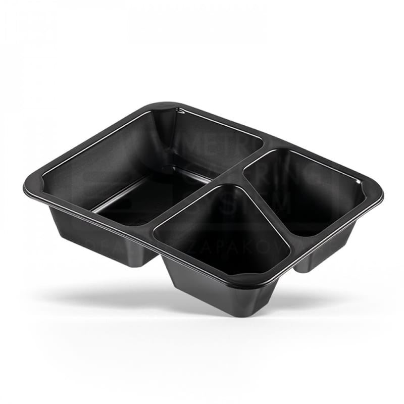 Pojemnik do zgrzewu 227x178x50 czarny 3-dzielny Dual Corner 320szt