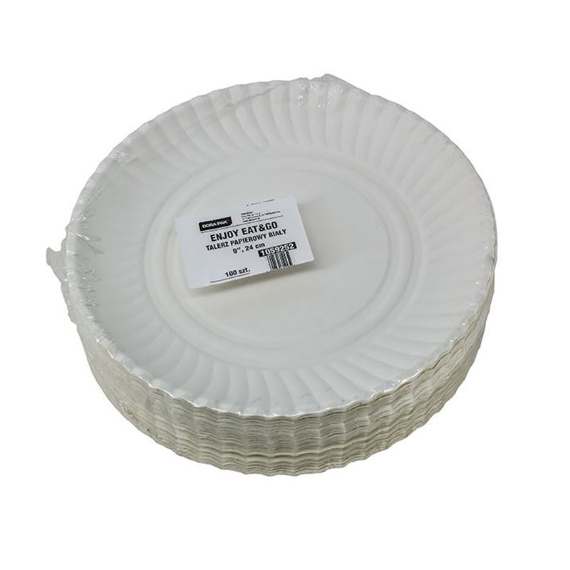Talerz papierowy 24cm biały 100szt