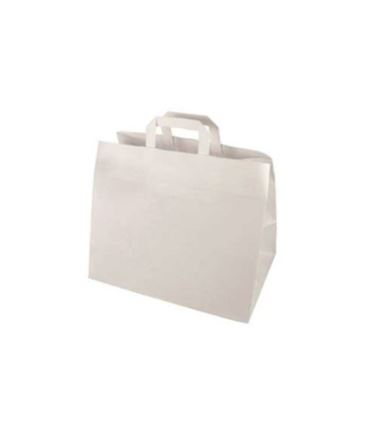 Torba papierowa biała z uchem płaskim 320x170x270 50szt