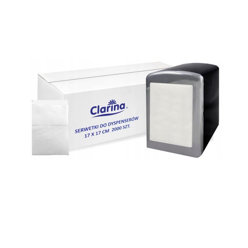 Serwetki do dyspensera 17x17 1-warstwowe białe N2 400szt