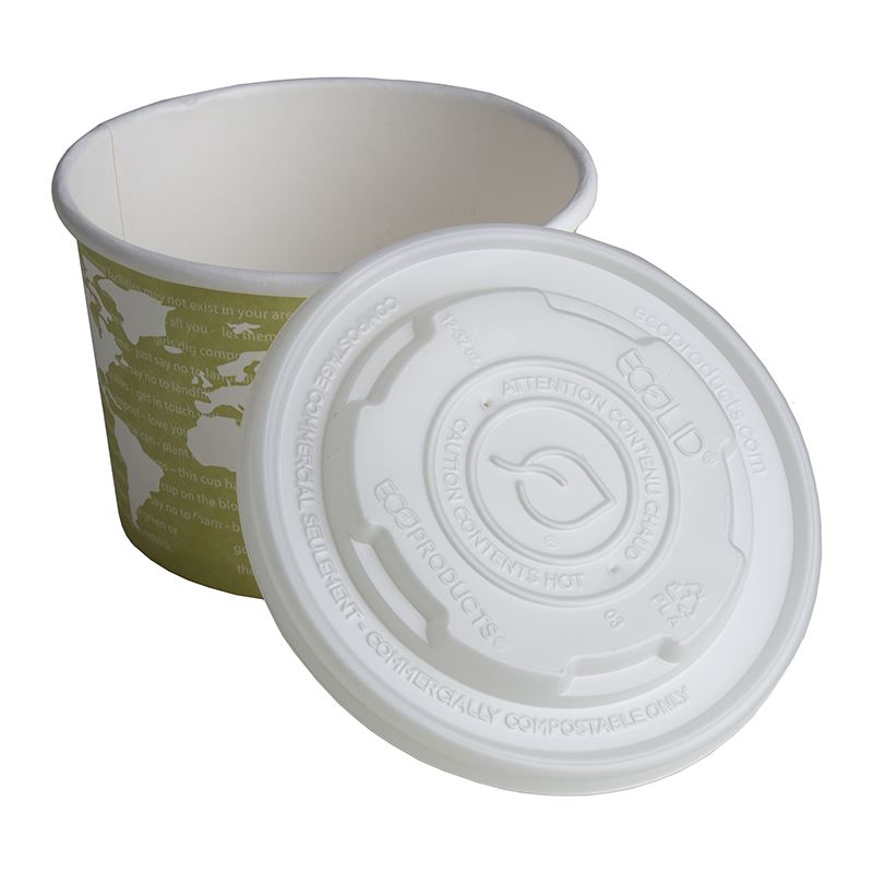 Pokrywka okrągła biała PLA 117mm ECOPRODUCTS 50szt