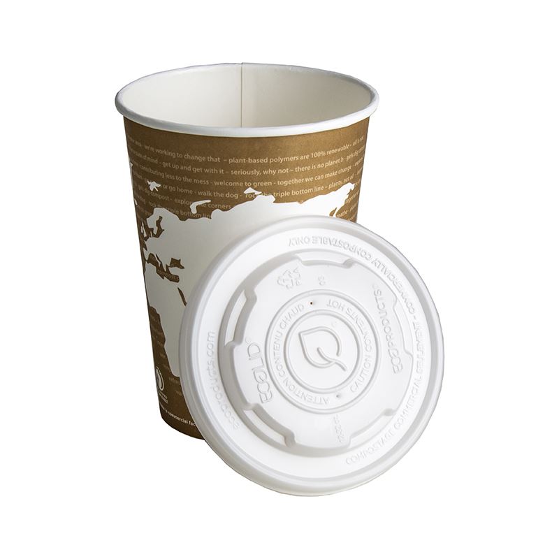 Pokrywka okrągła biała PLA 117mm ECOPRODUCTS 50szt