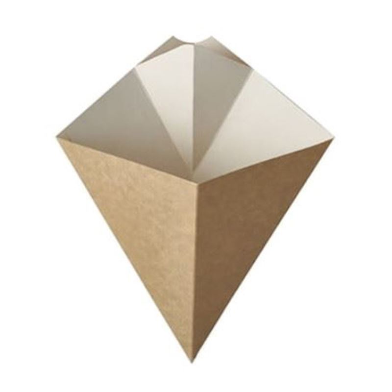 Rożek na frytki z miejscem na dip 350ml 155x215mm 100szt