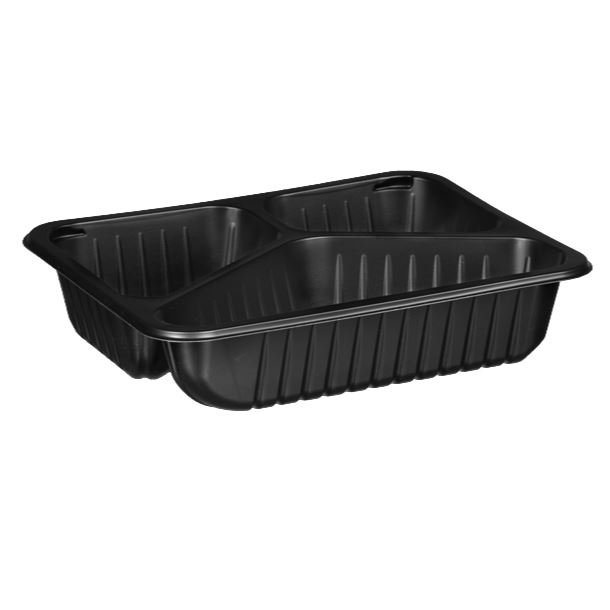Pojemnik do zgrzewu 227x178x30 czarny 3-dzielny 320szt