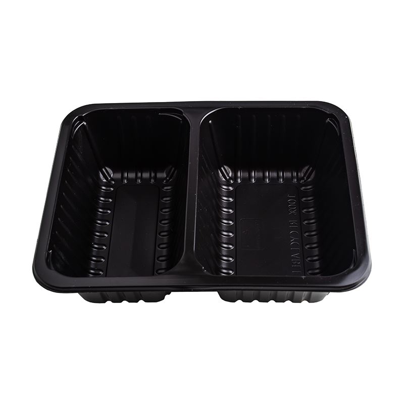 Pojemnik do zgrzewu 227x178x60 czarny 2-dzielny żebrowany 320szt