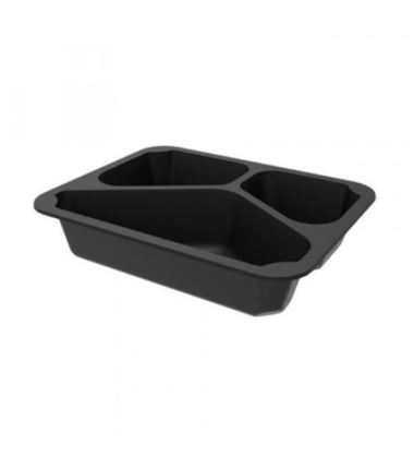 Pojemnik do zgrzewu 227x178x50 czarny 3-dzielny 320szt