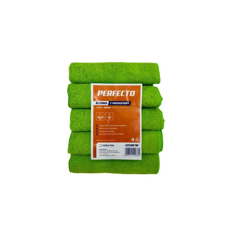 Ścierka z mikrofibry 30x30 cm 5szt zielona Perfecto