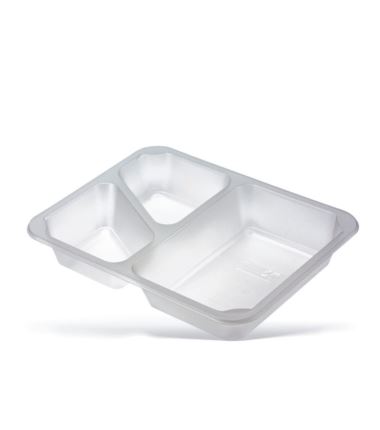 Pojemnik do zgrzewu 227x178x50mleczny 3-dzielny Dual Corner 480szt