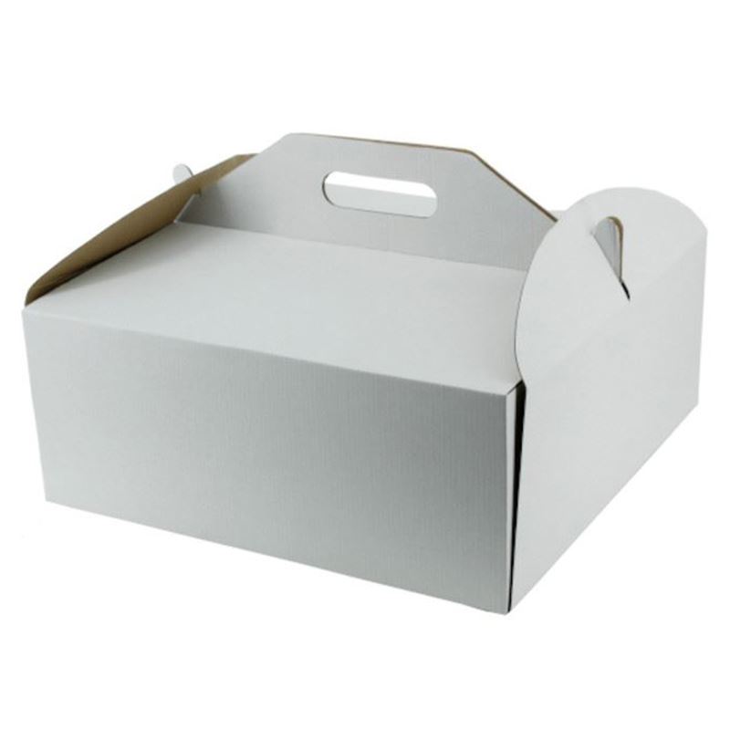 Pudełko na tort białe z rączką mikrofala 30x30x11cm 50szt