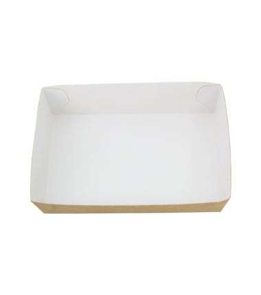 Tacka tekturowa na przekąski brązowo-biała 1240x140x35mm 100szt