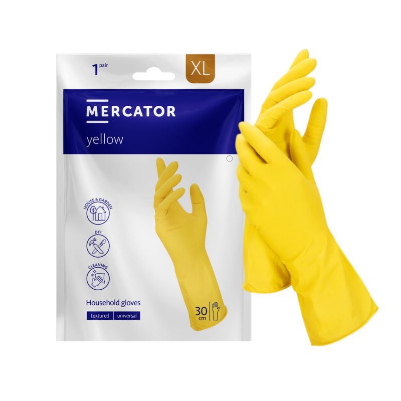 Rękawice gospodarcze gumowe XL ideall yellow Mercator