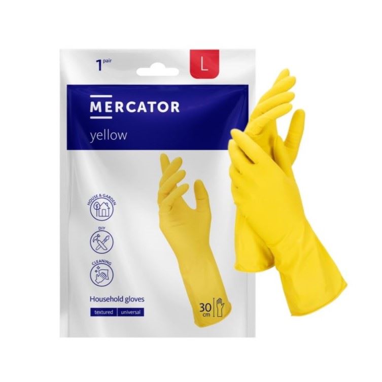 Rękawice gospodarcze gumowe L ideall yellow Mercator