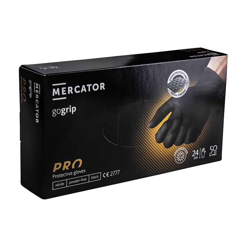 Rękawiczki nitrylowe czarne powergrip/gogrip L 50szt