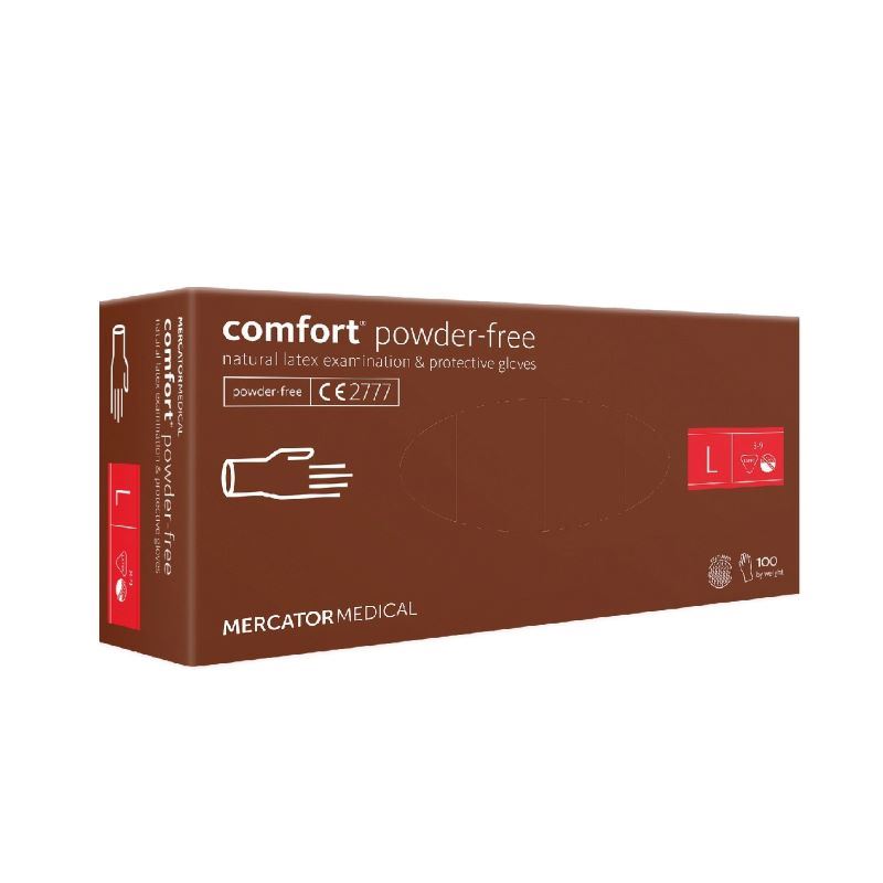 Rękawiczki lateksowe niepudrowane L 100szt Medyczne
