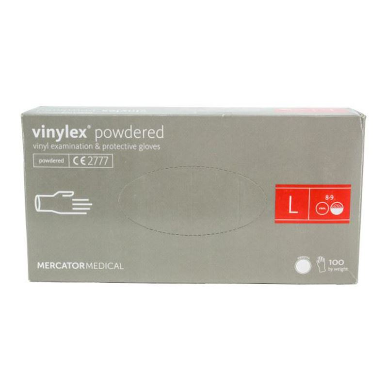 Rękawiczki medyczne winylowe bezpudrowe medyczne L 100szt