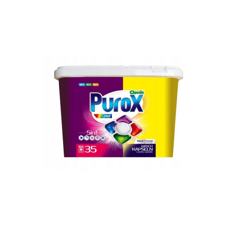 Kapsułki do prania 5cio komorowe 365g Purox Color 35szt