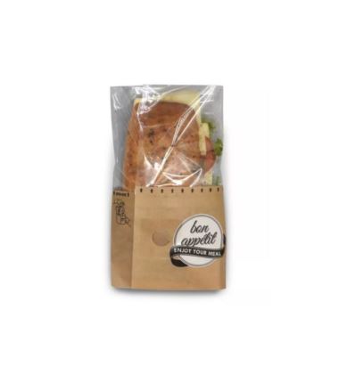 Torebka pakowanie na kanapki - SNACK BAG L z nadrukiem 130x75x215 "BON APPETIT" 1000szt