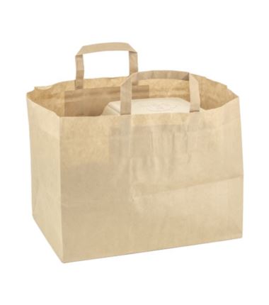 Torebka papierowa biała z uchem cateringowa 320x220x250 250szt