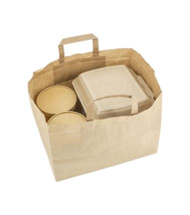 Torebka papierowa biała z uchem cateringowa 320x220x250 250szt