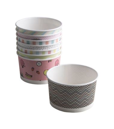 Miseczka papierowa na lody 245ml pastele 25szt