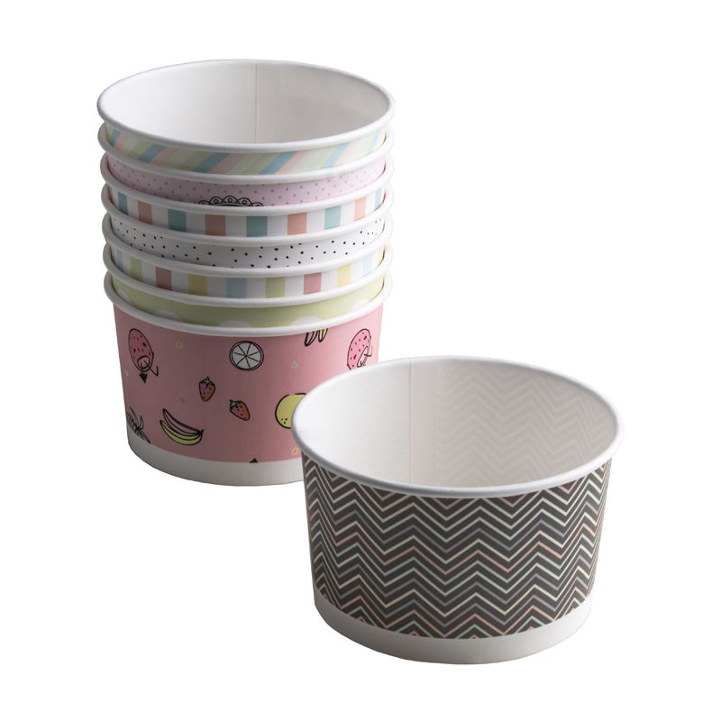 Miseczka papierowa na lody 245ml pastele 25szt