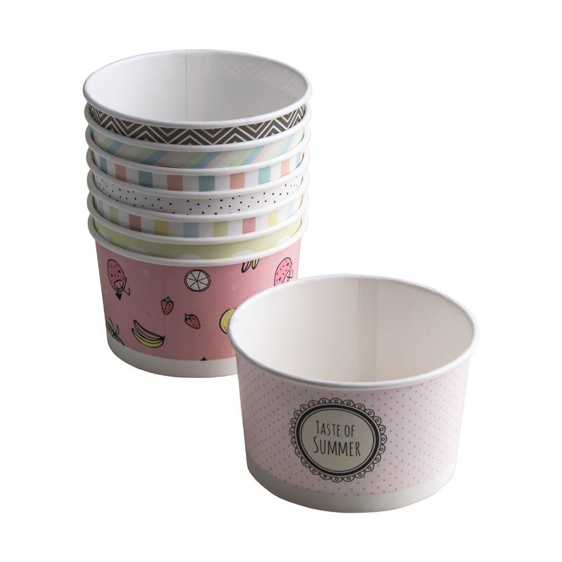 Miseczka papierowa na lody 245ml pastele 25szt