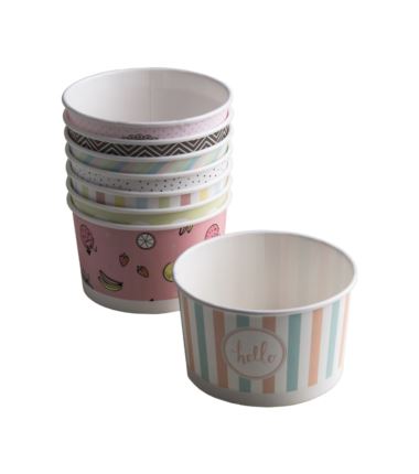 Miseczka papierowa na lody 245ml pastele 25szt