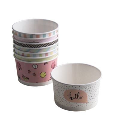Miseczka papierowa na lody 245ml pastele 25szt