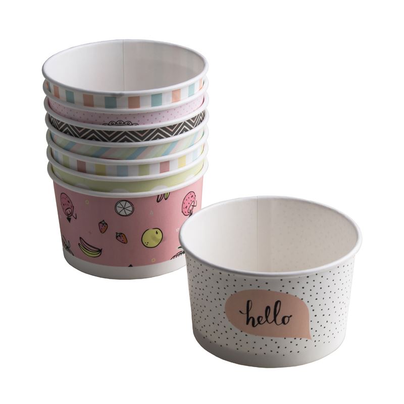 Miseczka papierowa na lody 245ml pastele 25szt