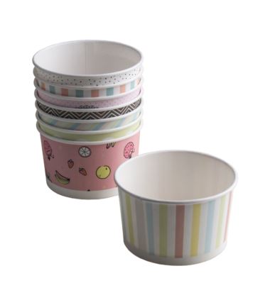 Miseczka papierowa na lody 245ml pastele 25szt