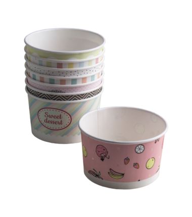Miseczka papierowa na lody 245ml pastele 25szt