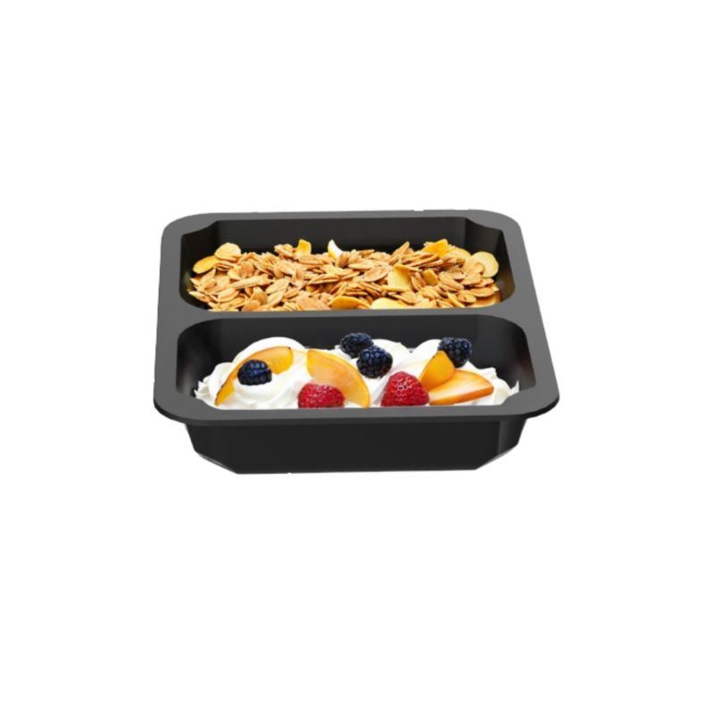 Pojemnik do zgrzewu 227x178x40 czarny 2-dzielny 320szt