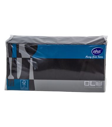 Serwetka 24x24 składana 1/4 2W czarna 200szt