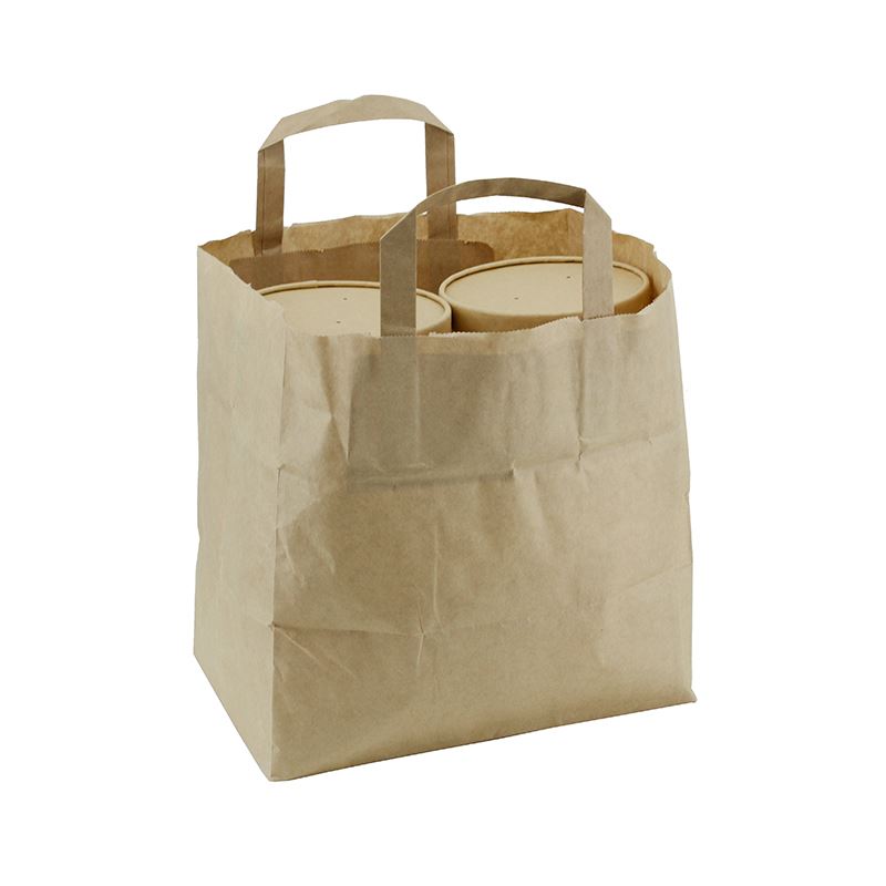 Torba papierowa brązowa z uchem płaskim 260x170x260 250szt