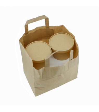 Torba papierowa brązowa z uchem płaskim 26x17x26 25szt