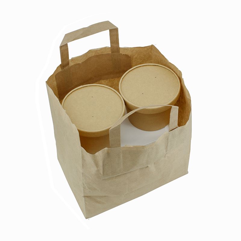 Torba papierowa brązowa z uchem płaskim 26x17x26 25szt