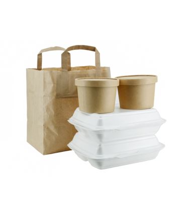 Torba papierowa brązowa z uchem płaskim 26x17x26 25szt