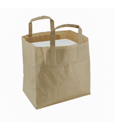 Torba papierowa brązowa z uchem płaskim 26x17x26 25szt