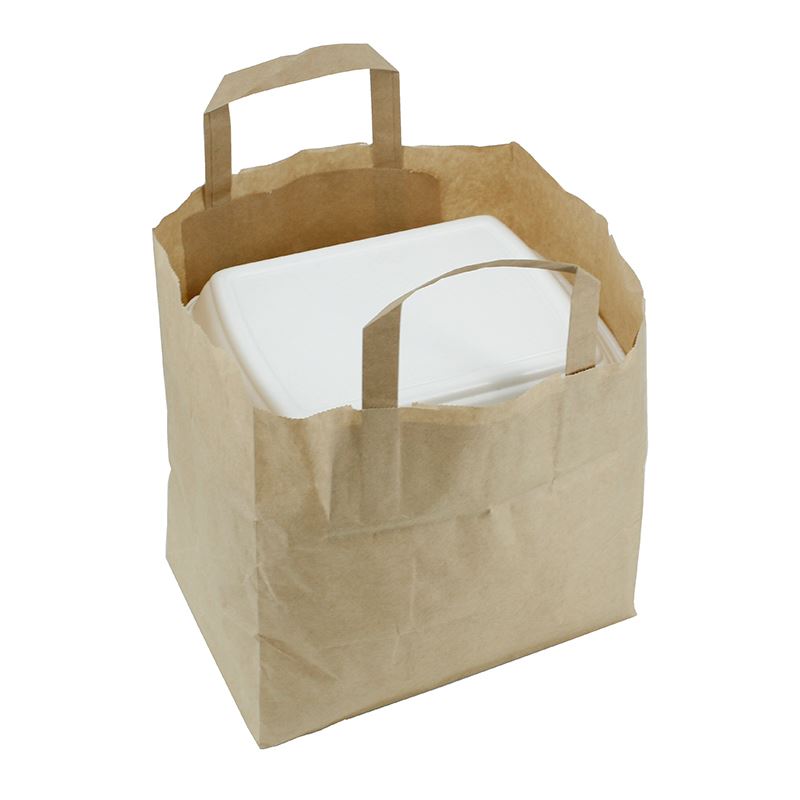 Torba papierowa brązowa z uchem płaskim 26x17x26 25szt