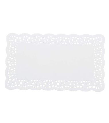 Serwetka ażurowa prostokątna biała 24x14cm 100szt