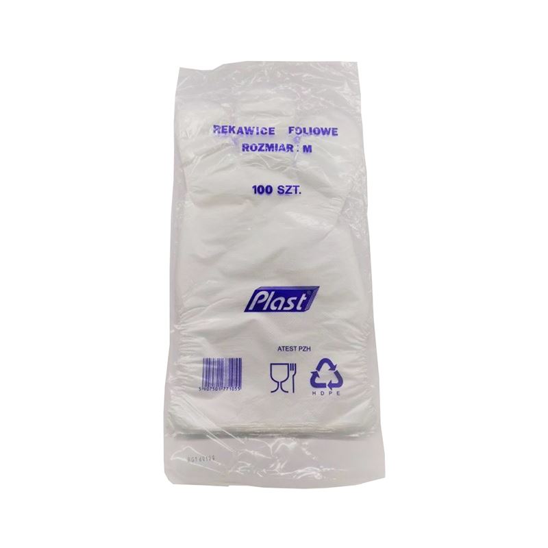 Rękawiczki foliowe HDPE rozmiar M 100szt
