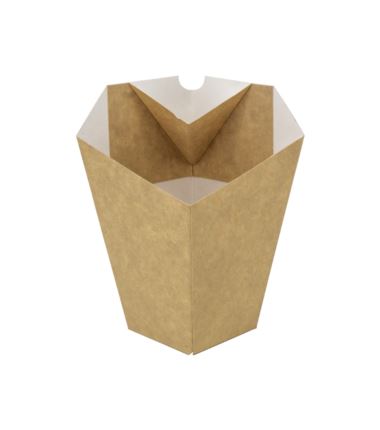 Rożek na frytki z miejscem na dip płaskie dno 80x80x100/155 100szt