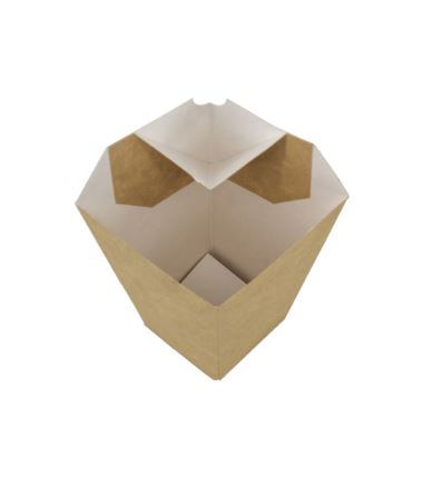 Rożek na frytki z miejscem na dip płaskie dno 80x80x100/155 100szt