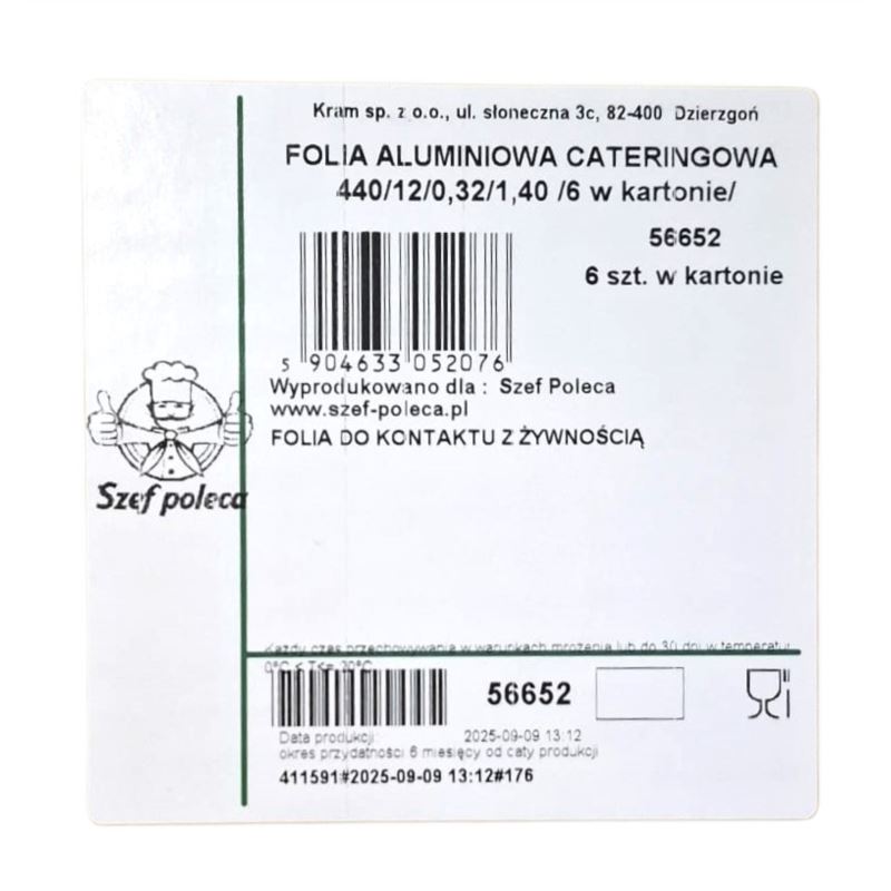 Folia aluminiowa szeroka cateringowa Szef Poleca 45cm
