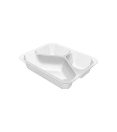 Pojemnik do zgrzewu 227/178/40 3dzielny mleczny 500szt