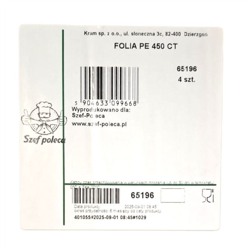 Folia spożywcza PE 45cm 450CT Szef Poleca 4szt