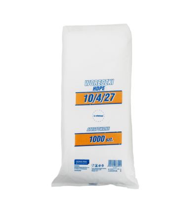 Woreczki foliowe HDPE atestowane 10x4x27cm 1000szt