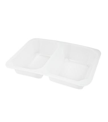 Pojemnik do zgrzewu 227x178x40 mleczny 2-dzielny 500szt
