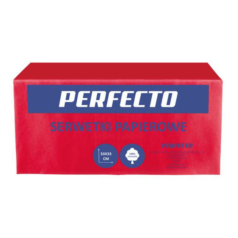 Serwetki 33x33 składane 1/4 2W czerwone 250szt